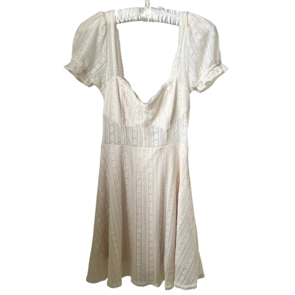 Urban Outfitters Women's Tan Lace Mini Dress